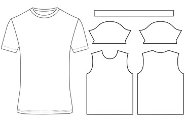 Basic half sleeve T shirt   vector illustration template design	
