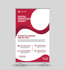Digital Marketing Agency Flyer | Flat Red Business Poster Template
