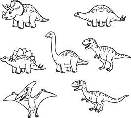 Adorable Dinosaur Illustrations Six Cute Dino Characters for Kids