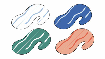 Abstract Shapes, Modern Design Elements, Set of Four Colorful Organic Forms