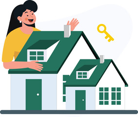 Woman working on Real Esate activities