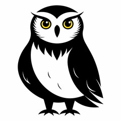 Snowy Owl silhouette on a white background