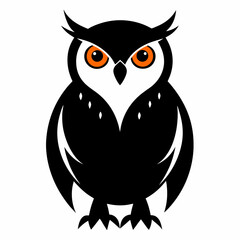 Snowy Owl silhouette on a white background