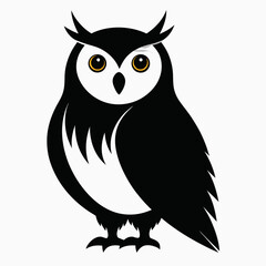 Snowy Owl silhouette on a white background