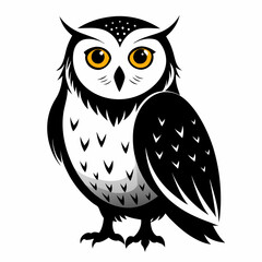 Snowy Owl silhouette on a white background