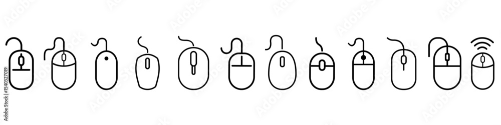 Fototapete Computer mouse icon vector set. PC mouse illustration sign collection. mouse symbol. device web icons.