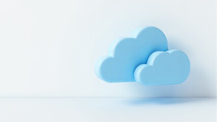 Blue Clouds Icon On White Surface