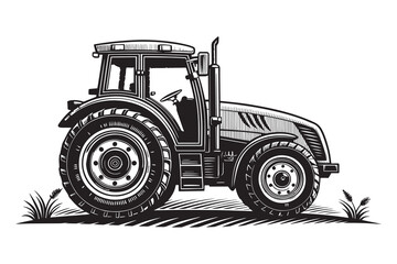 Tractor line art black color  (1).eps