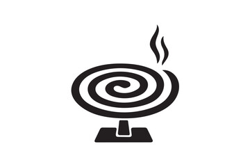 Mosquito coil icon silhouette on white background.