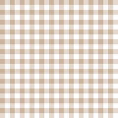 Clay biscuit beige gingham seamless pattern with checkered design