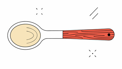 Wooden Handle Spoon Illustration