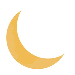 Moon Viewing Harvest Festival and Tanabata Summer Autumn Cratered Crescent Moon Illustration
