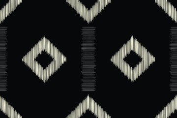 Ikat pattern traditional ethnic pattern ikat motif fabric pattern geometric style. Embroidery ethnic oriental black background wallpaper. Abstract,vector,illustration.Texture,frame,decoration.
