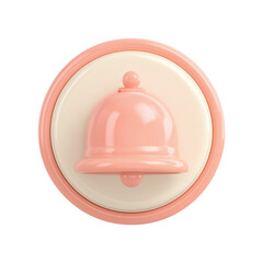 Fototapeta premium pastel bell icon on transparent background, ideal for mobile apps, UI/UX design, and soft-themed branding elements