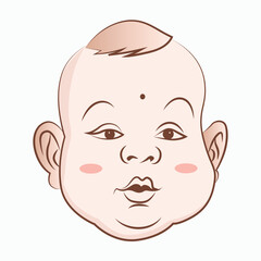 Cute Baby Face Illustration art