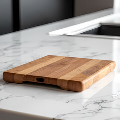 Wooden Chopping Board in Modern Kitchen

