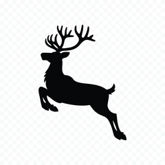 Obraz premium Jumping reindeer silhouette vector graphic