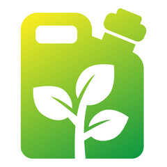 biofuel icon with canister and plant