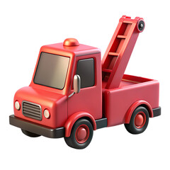 Naklejka premium Cartoon red tow truck isolated on transparent background