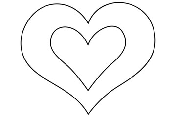 Heart continuous single line art drawing. Hand drawn doodle heart outline vector illustration
