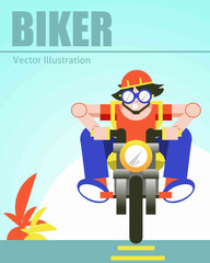 collection of minimalist and attractive biker illustrations