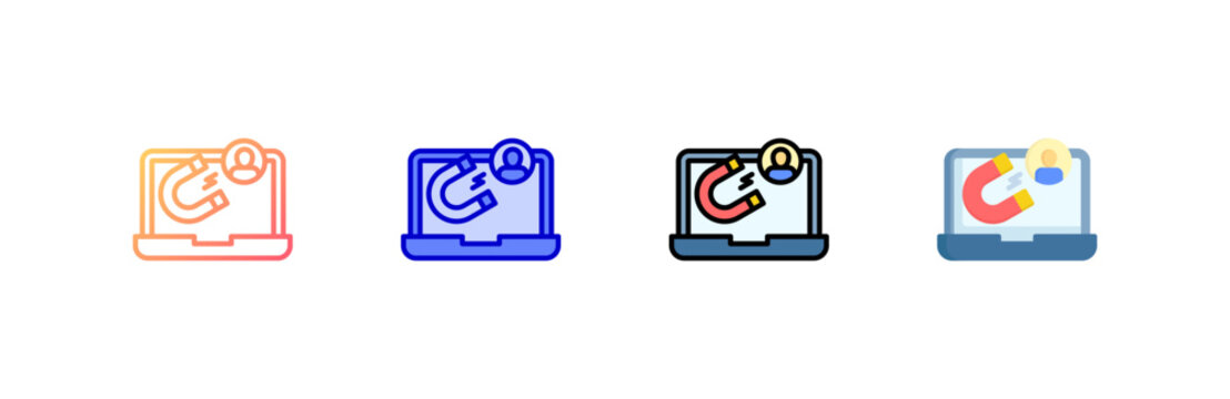 User Engagement icon set multiple style collection