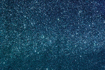 Blue, from blue to dark emerald shiny background with sparkles, small sequins.