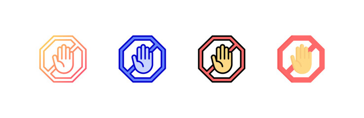 Ad Blocker icon set multiple style collection