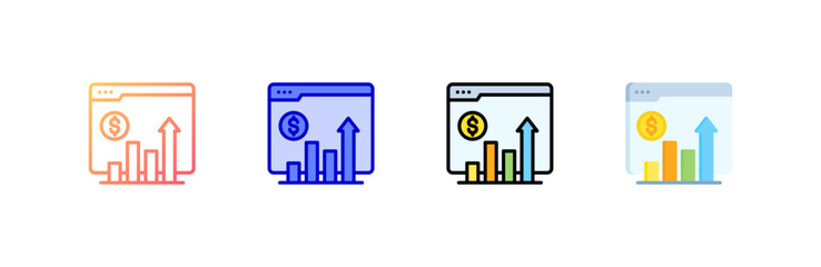 Obraz premium Profit icon set multiple style collection