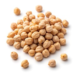 Obraz premium Pile of dried chickpeas isolated on white background