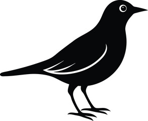 Lark silhouette vector art illustration and minimal black and white design