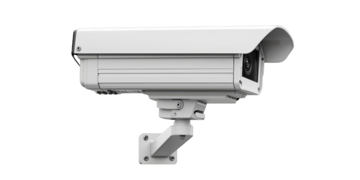  Surveillance camera isolated on transparent background.