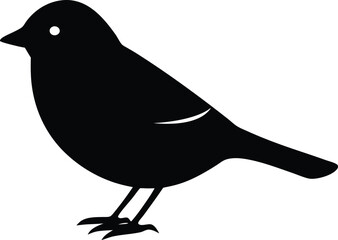 Painted Bunting silhouette vector art illustration and minimal black and white design