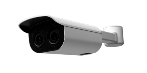  Surveillance camera isolated on transparent background.