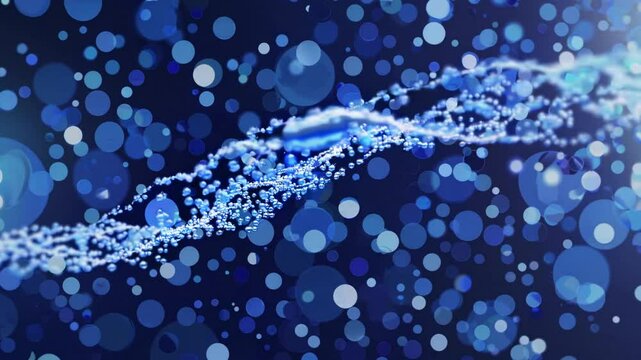Serene Blue Bokeh Stream: A flowing stream of blue bokeh lights meanders gently, creating a peaceful and calming visual experience.
