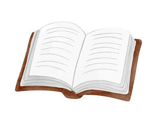 Watercolor book. Perfect for cozy design. Hand drawn illustration