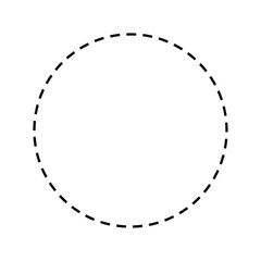 circle with dashed line vector illustration isolated on white