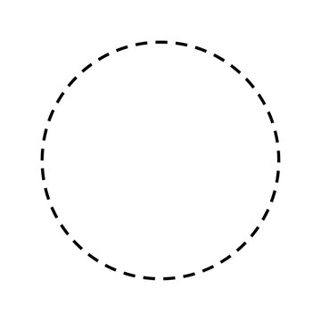 circle with dashed line vector illustration isolated on white
