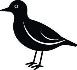 Teal Bird silhouette vector art illustration and minimal black and white design