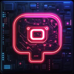 Glowing Pink Circuit Board Design with Electronic Components