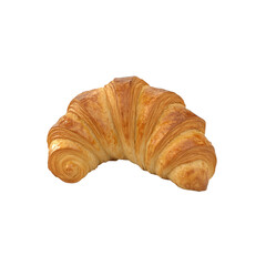 Golden Brown Buttery Croissant, Isolated on Black Background