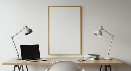 Golden Frame Above White Table