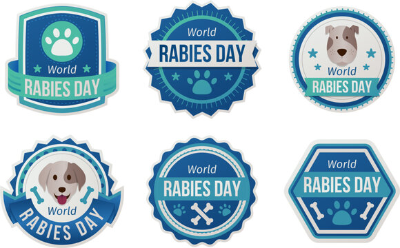 World Rabies Day Awareness Badges and Designs