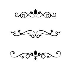 Set of Vintage decorative lines. text dividers. Line border. Lines separators, Borders, Vintage dividers, Underline elements. Vector illustration
