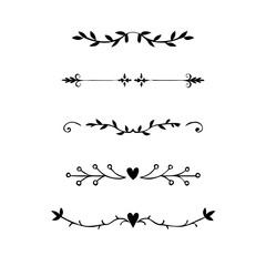 Set of Vintage decorative lines. text dividers. Line border. Lines separators, Borders, Vintage dividers, Underline elements. Vector illustration

