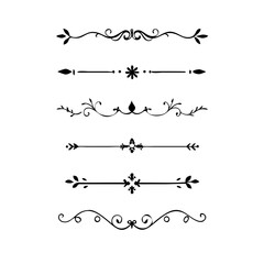 Set of Vintage decorative lines. text dividers. Line border. Lines separators, Borders, Vintage dividers, Underline elements. Vector illustration
