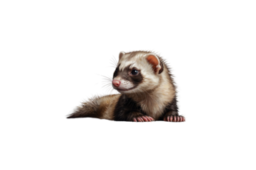 Cute Ferret Side View – Illustration on Transparent Background

