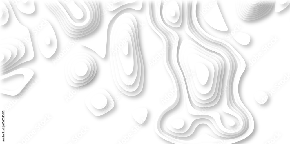 Poster paper cut 3d render topography abstract, beautiful white background. geometric map relief texture wi