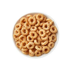 Bowl of Honey Wheat Cereal Rings - Top View