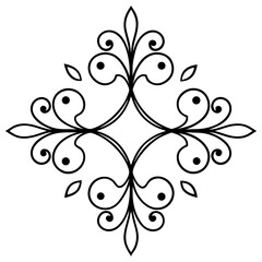 Abstract floral background with decorative swirling floral elements and ornate plant patterns